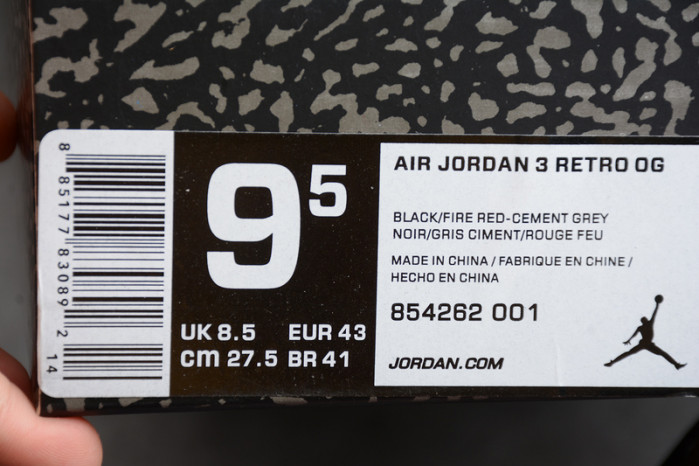 Jordan 3 Retro Black Cement (2018) 854262-001