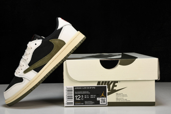 KIDS TRAVIS SCOTT X JORDAN AJ 1 LOW OG“OLIVE”PS DZ5909-106