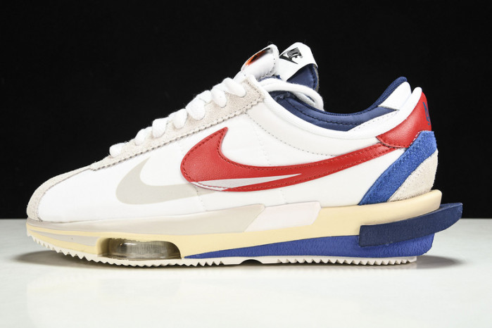 sacai x Nike Cortez 2022 White Red Blue DQ0581-100