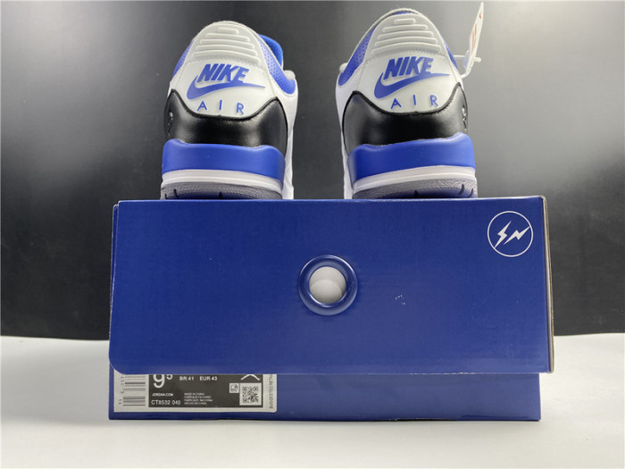 Men’s Fragment Design x Air Jordan 3 White/Royal Blue For Sale CT8532-040