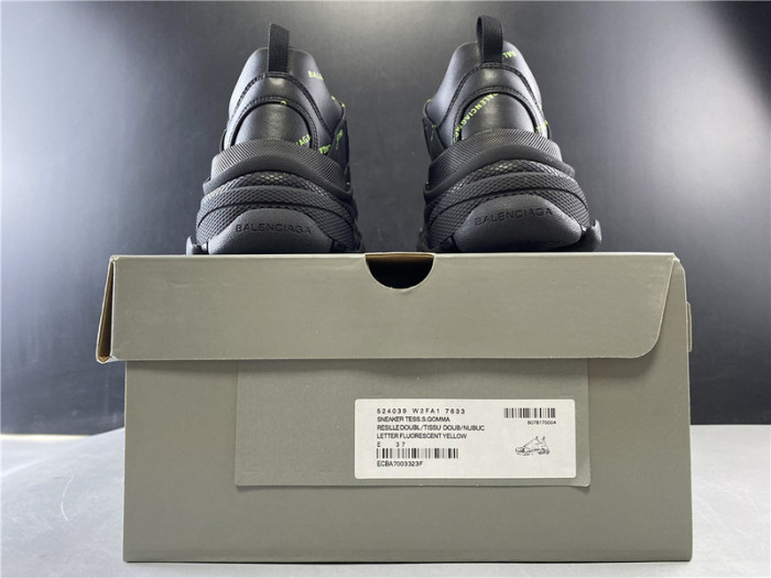 BLEN Triple S black and green balenciaga letter 541624 W09OL 3801020