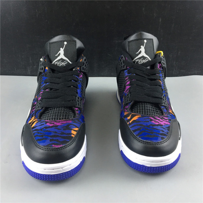 AIR JORDAN 4 BLACK WHITE RUSH VIOLET RACER BLUE BQ9043-005