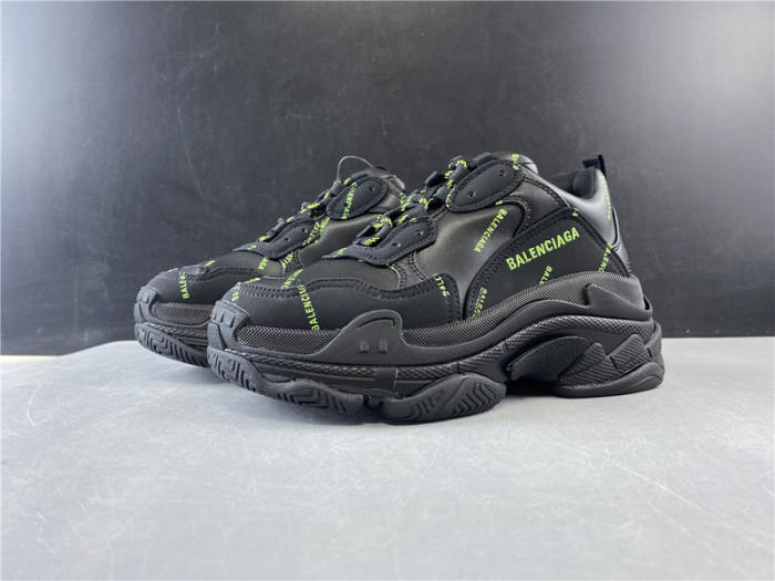 BLEN Triple S black and green balenciaga letter 541624 W09OL 3801020
