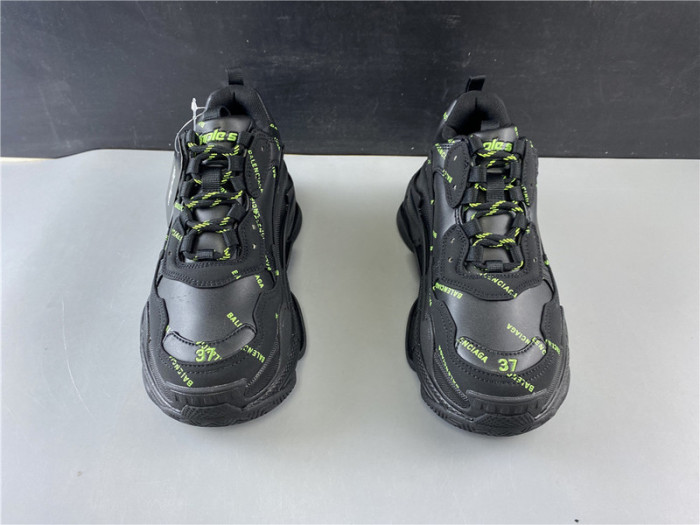 BLEN Triple S black and green balenciaga letter 541624 W09OL 3801020