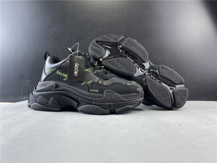 BLEN Triple S black and green balenciaga letter 541624 W09OL 3801020
