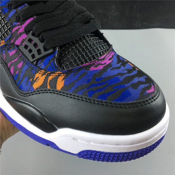 AIR JORDAN 4 BLACK WHITE RUSH VIOLET RACER BLUE BQ9043-005