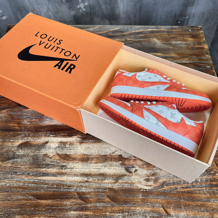 L.V # & AJ1 joint model inverted hook sneakers