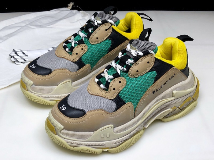 BLEN Triple S Beige Green Yellow 483513 W06E3 7070