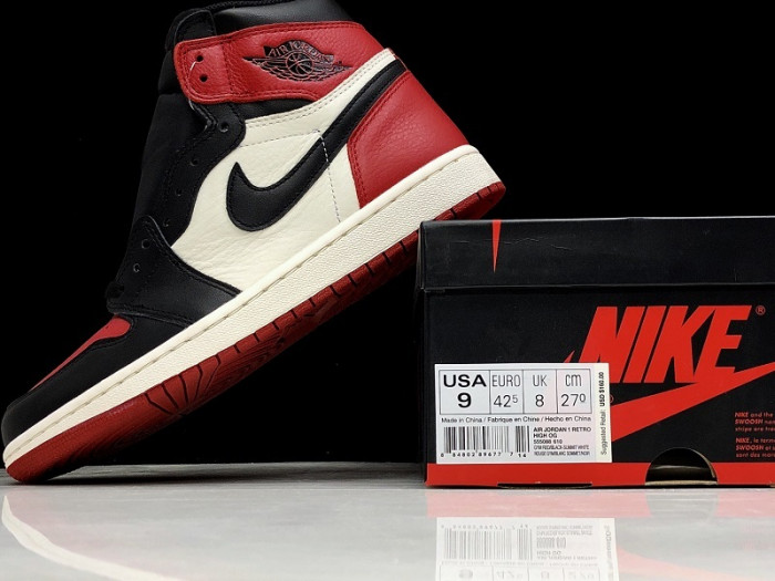 AIR JORDAN 1 RETRO HIGH BRED TOE OG 555088-610