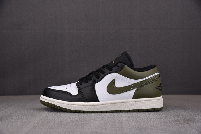 Air Jordan 1 Low Black Toe Medium Olive 553558-092