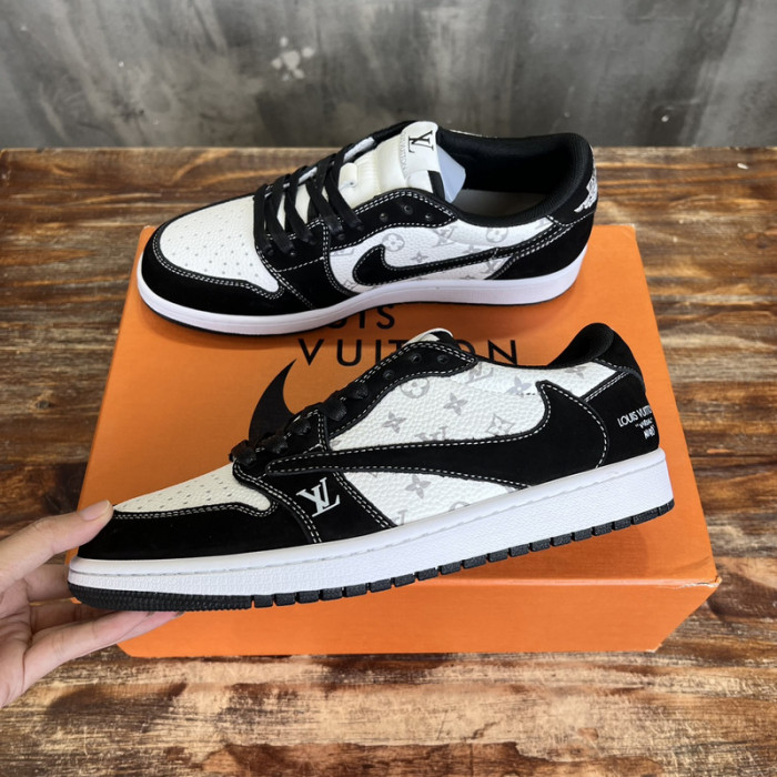 L.V # & AJ1 joint model inverted hook sneakers