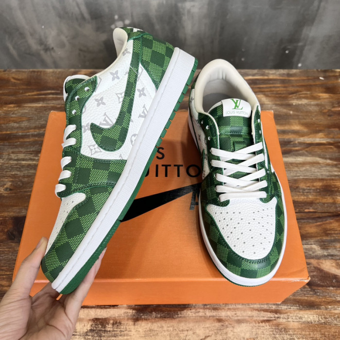 L.V # & AJ1 joint model inverted hook sneakers