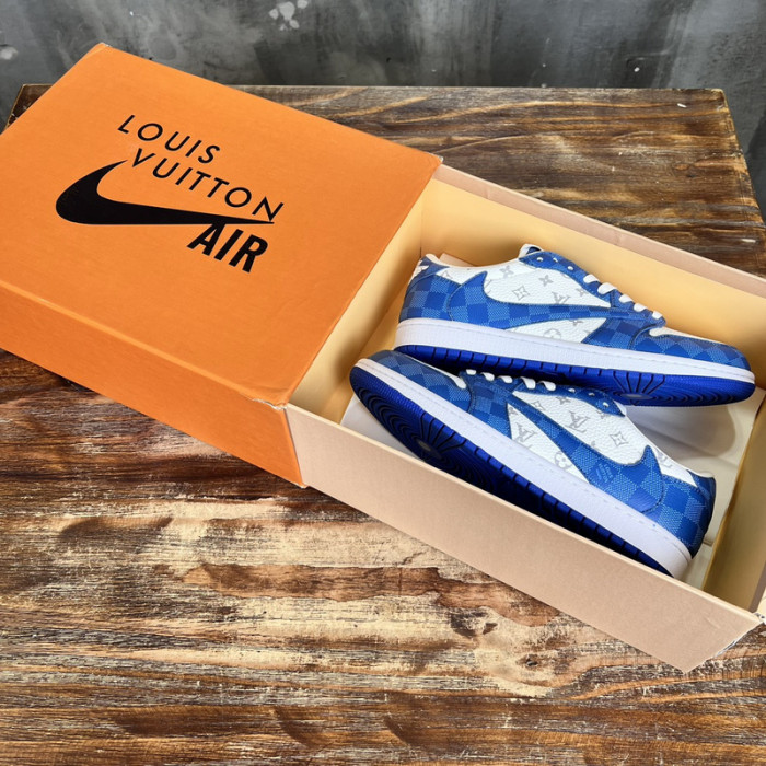 L.V # & AJ1 joint model inverted hook sneakers