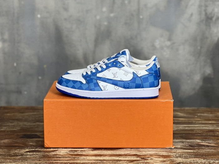 L.V # & AJ1 joint model inverted hook sneakers