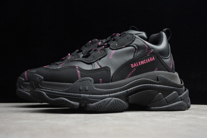Best Balenciaga Triple S Black Puink 524039 W2FA1 7635 Shoes