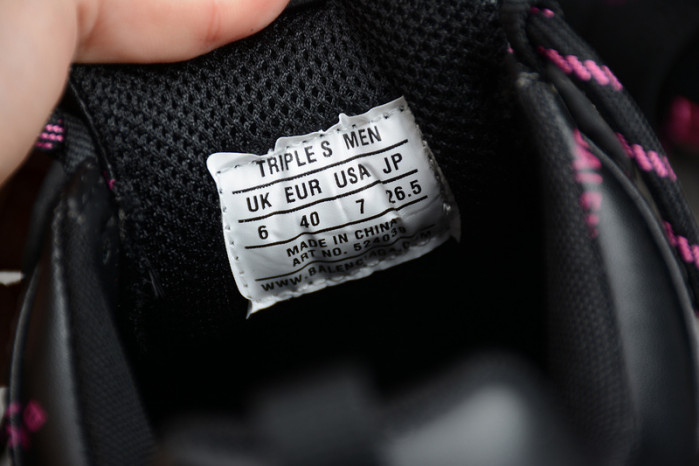 Best Balenciaga Triple S Black Puink 524039 W2FA1 7635 Shoes